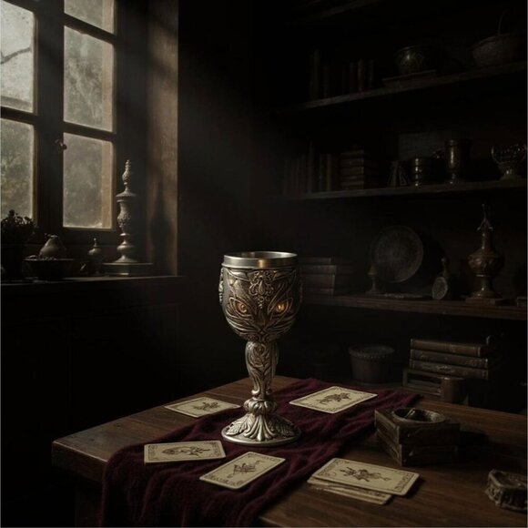 Alchemy Gothic ✦ Sacred Cat Goblet ✦ Bastet Temple Chalice Stainless Insert NWT - Picture 6 of 6